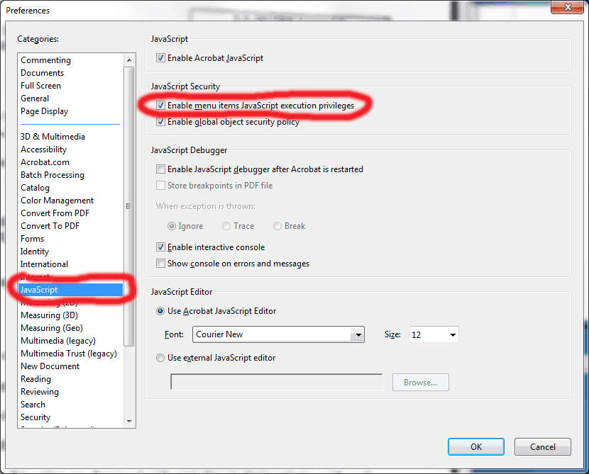 Acrobat Preferences